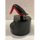 Retro black and red plastic novelty bird cocktail stick holder (saleroom location: S3 QC07)