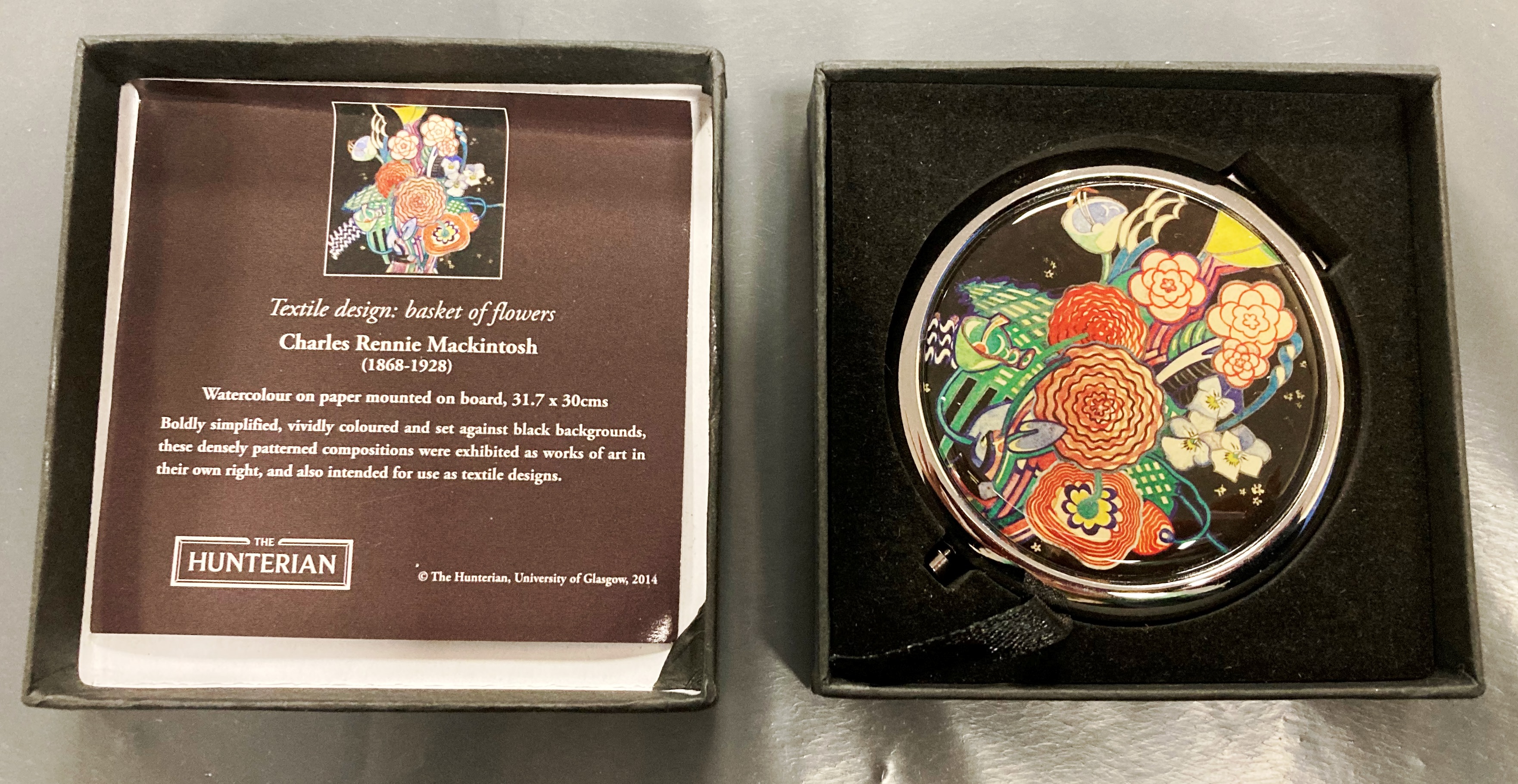 Four items - a Rennie Mackintosh "Basket of Flower" printed compact mirror (boxed), - Image 10 of 12