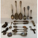 Contents to tub - a silver Yorkshire Rugby School Competition medal, silver teaspoon,