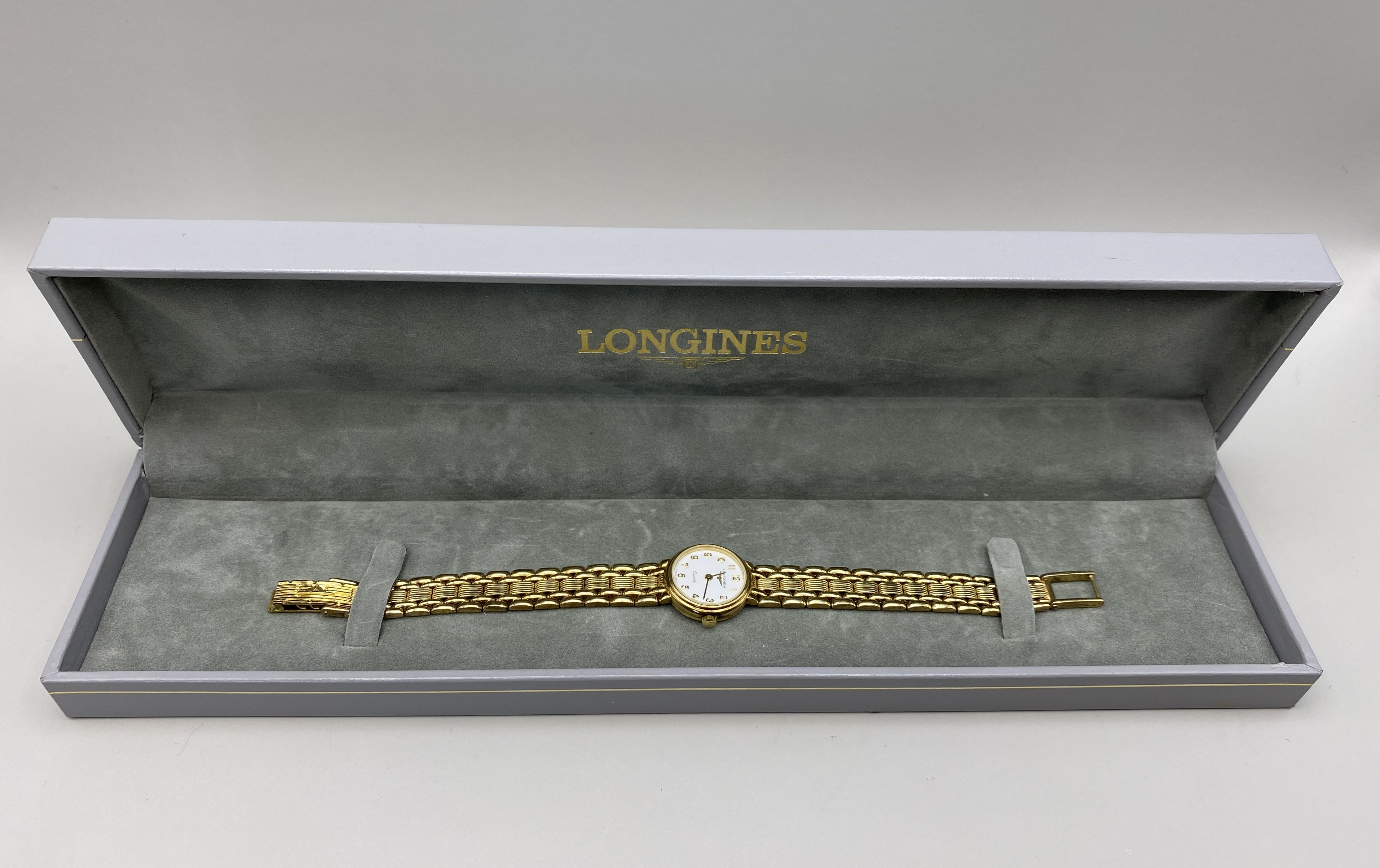 Lady's Longines 9ct Gold Bracelet Dress Watch with unusual clock face showing 2 x'9' instead of '8'