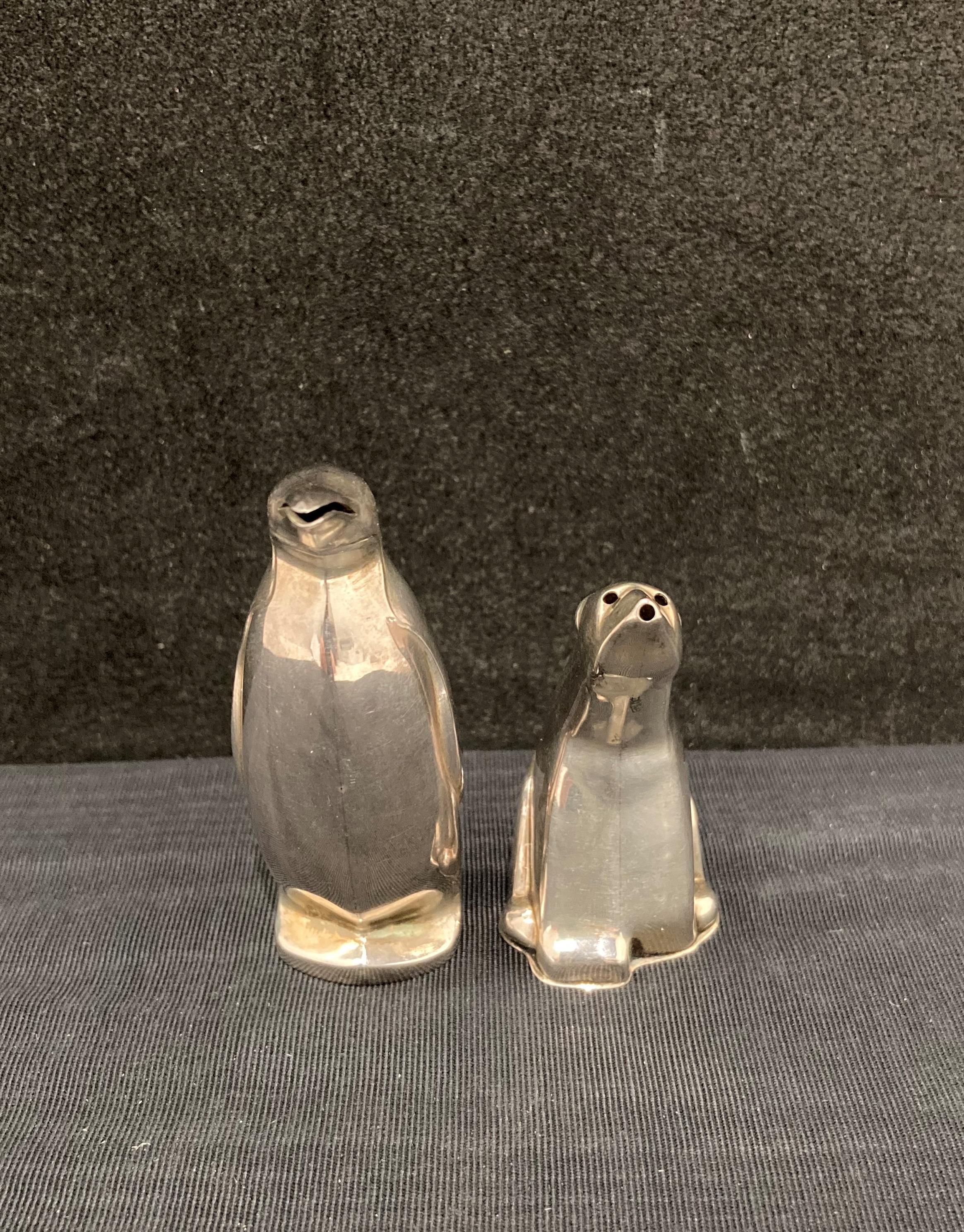 David Andersen of Norway Mid-Century Sterling Silver 925 penguin and polar bear salt & pepper - Image 2 of 12