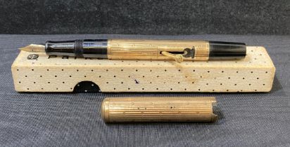 Watermans "Ideal" 9ct gold [stamped: 375] cased fountain pen,