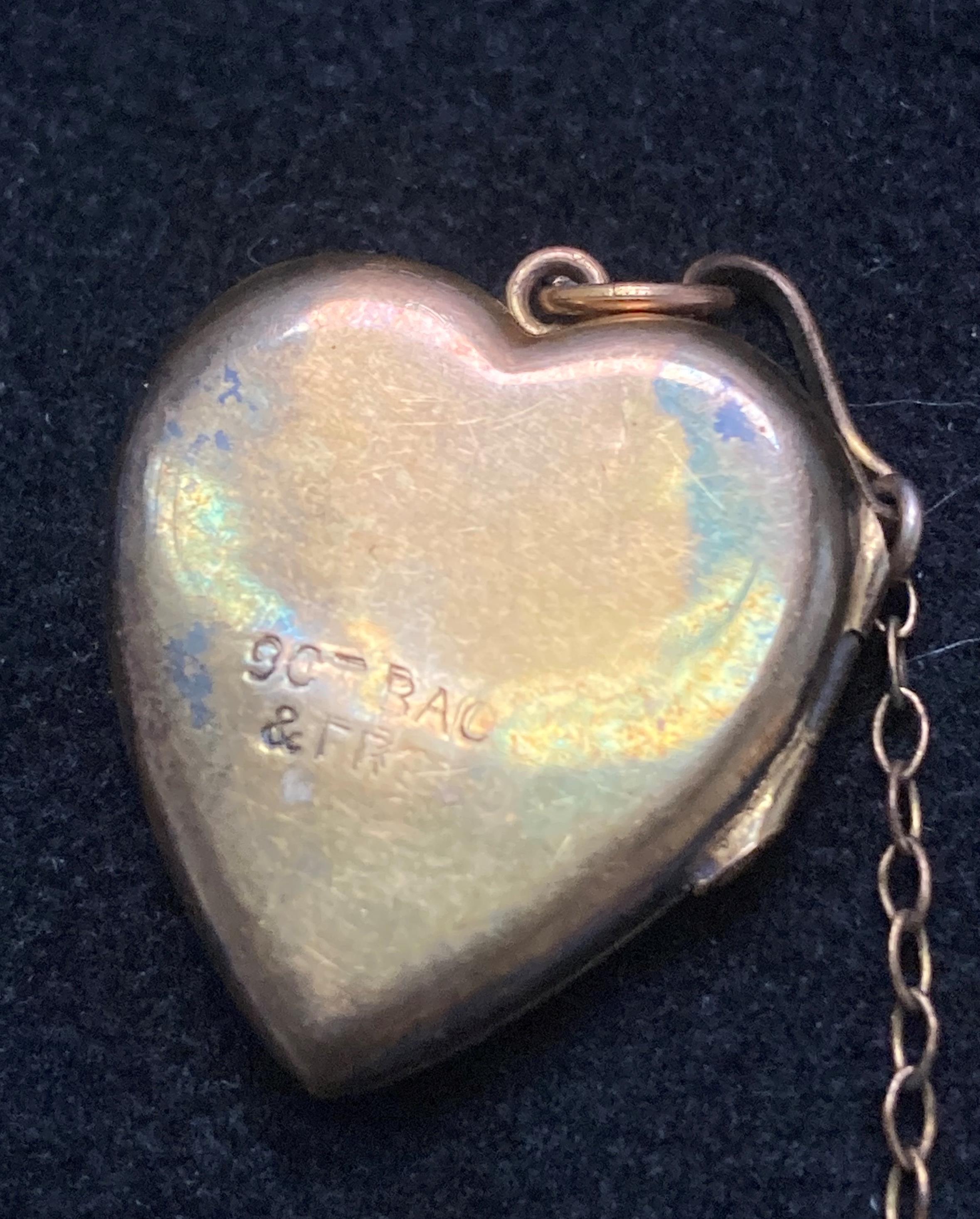 1895 Victoria silver crown and 1912 3 pence and a gold-plated heart locket. Total silver weight - 0. - Image 3 of 3