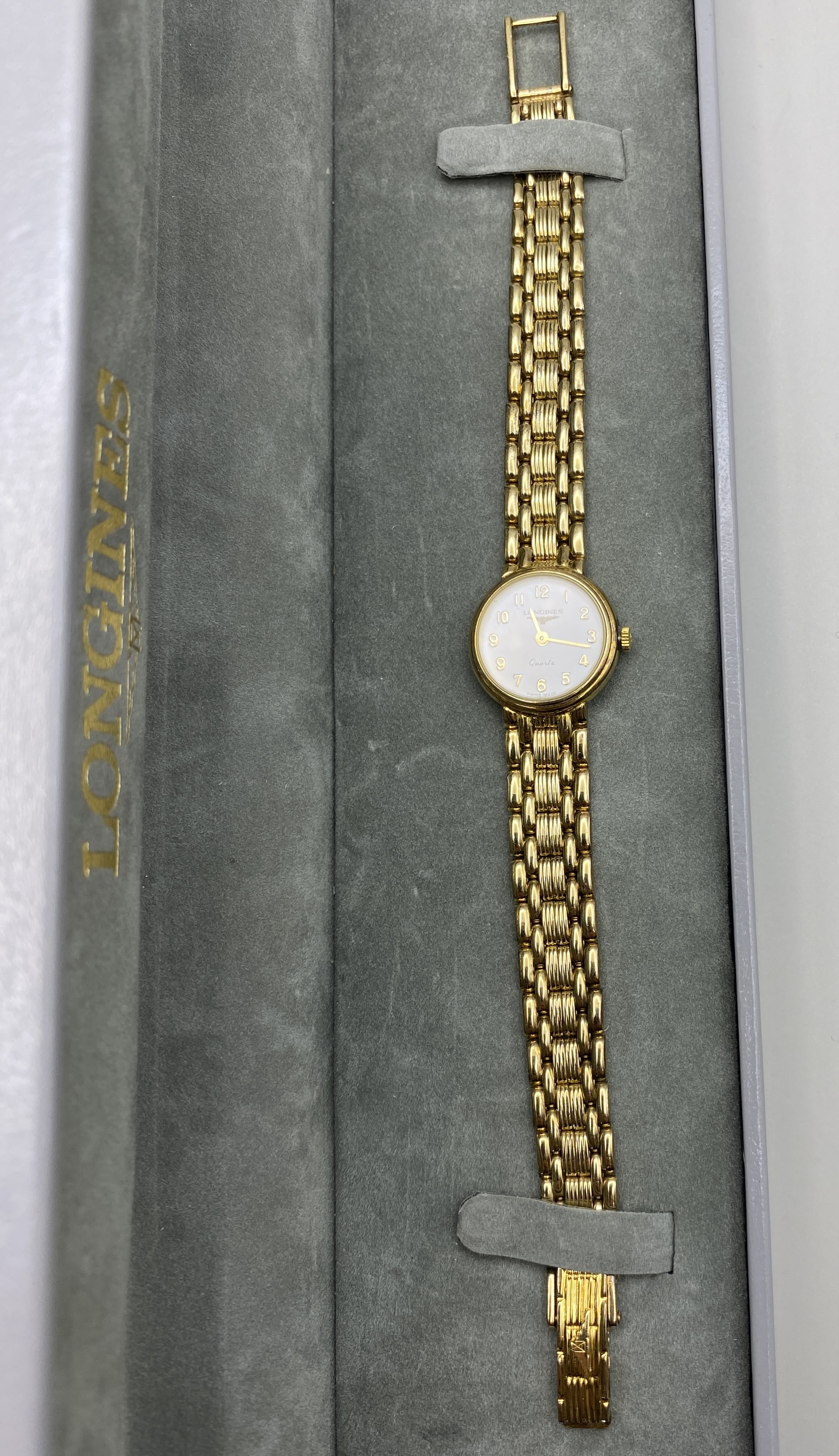 Lady's Longines 9ct Gold Bracelet Dress Watch with unusual clock face showing 2 x'9' instead of '8' - Image 2 of 14