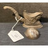 Oriental scent burner/tea strainer - possibly silver - in dragon design. Total weight - 2.