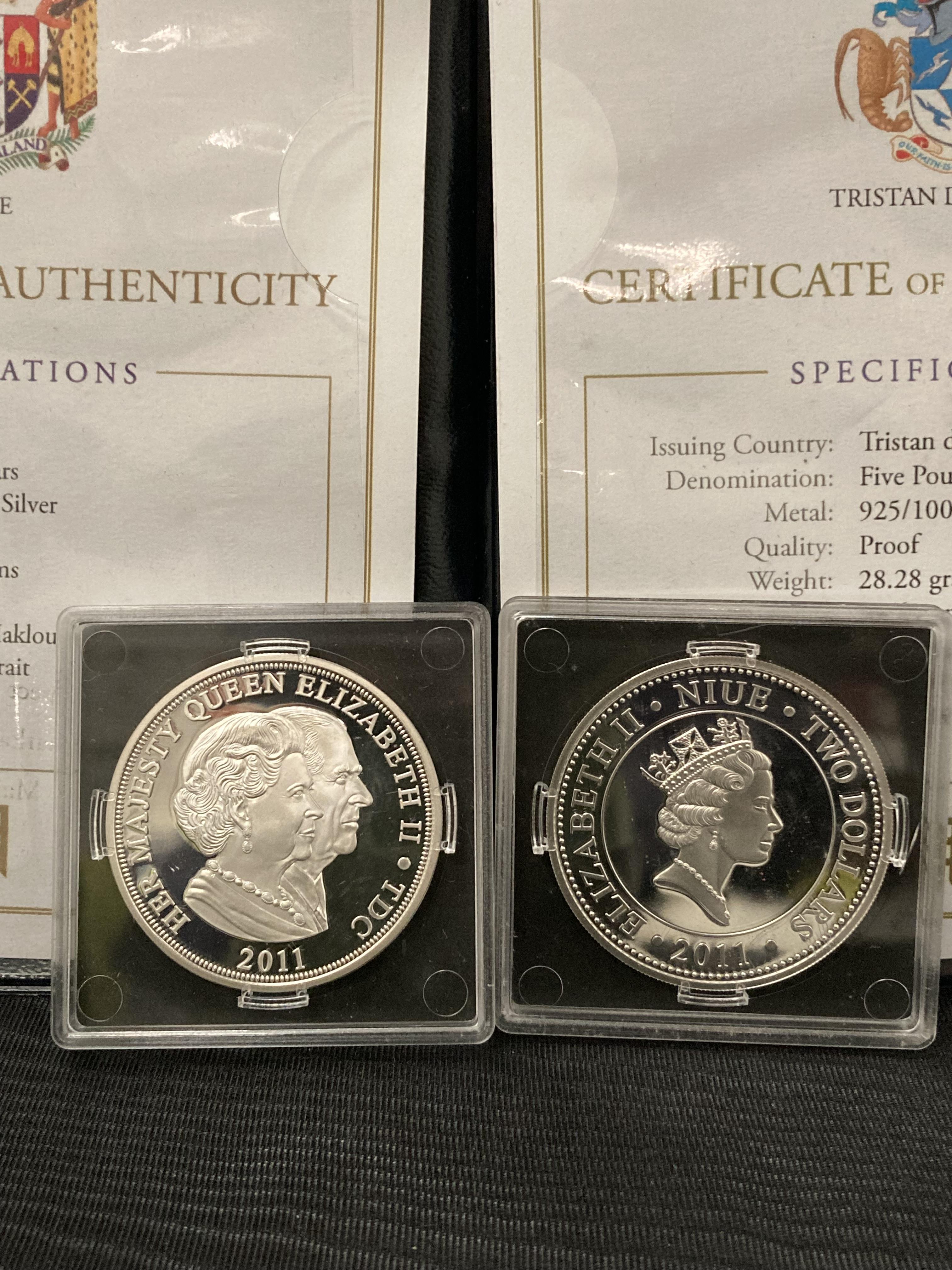 Two Limited Edition Sterling Silver proof coins [stamped: 925] "Lifetime of Service" 85th & 90th - Image 3 of 3