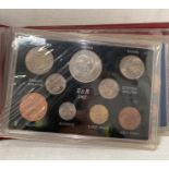Three British coin sets in hard plastic case - ER II 1965, ER II 1967,