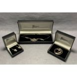 Three "THE RENNIE MACKINTOSH COLLECTION" silver [hallmarked] Art Nouveau-style jewellery including