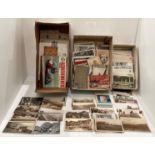 Contents to two boxes, large collection of assorted postcards and post card sets/series booklets,