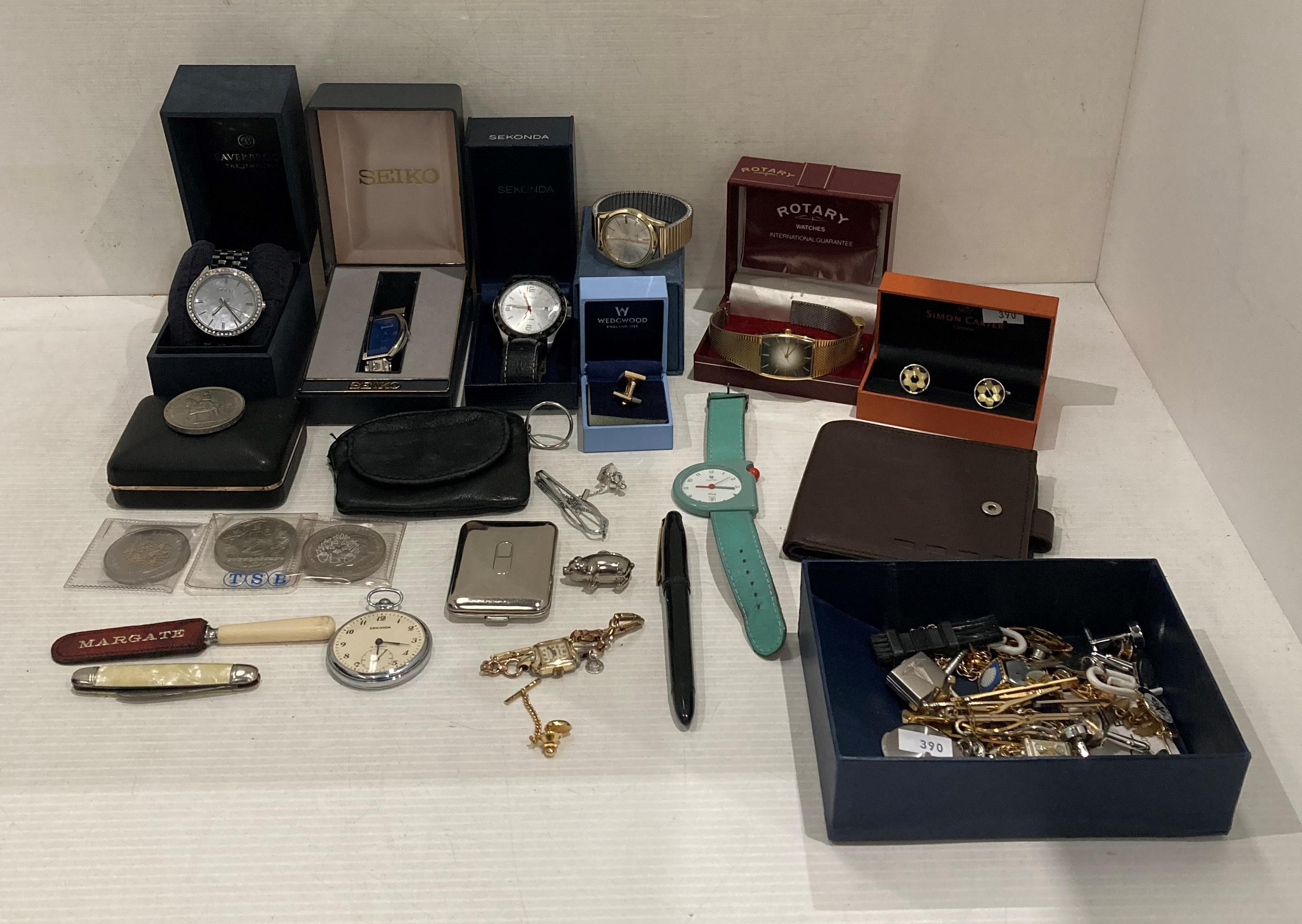 Contents to box - seven assorted watches including DKNY, Sekonda,