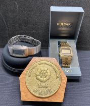 Two watches - a Retro Pulsar Digital Chronograph watch (in box),