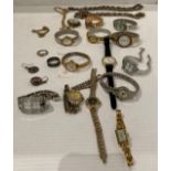 Contents to tub - thirteen ladies watches including, Sekonda 17 Jewel gold-plated, Accurist Diamond,