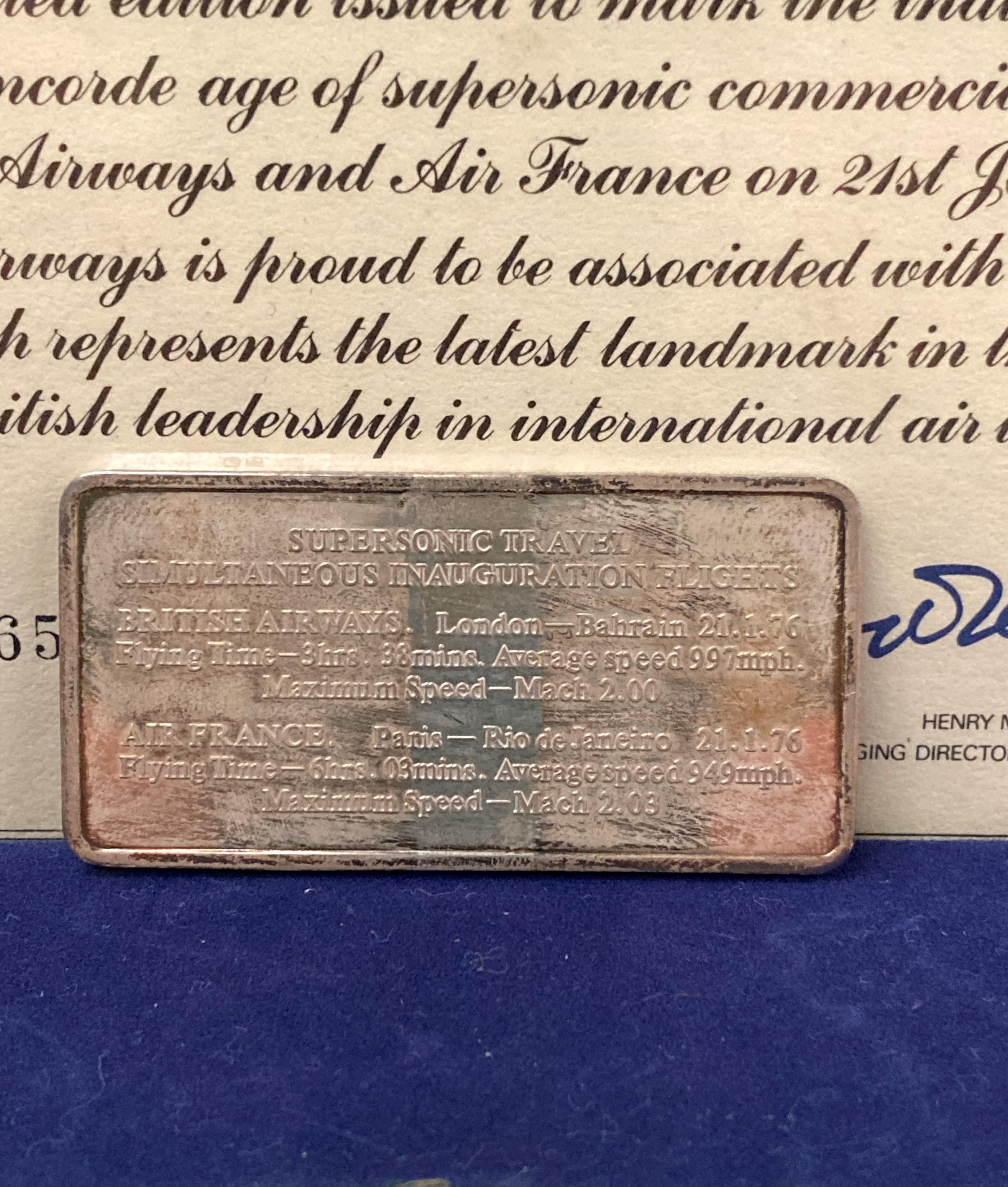 Limited edition Danbury Mint silver [hallmarked] ingot of the inauguration commemoration of - Image 2 of 3