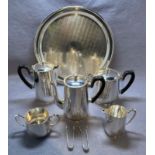 Six-piece EPNS A1 tea service, Sheffield LR including tea pot, coffee pot, milk jug,