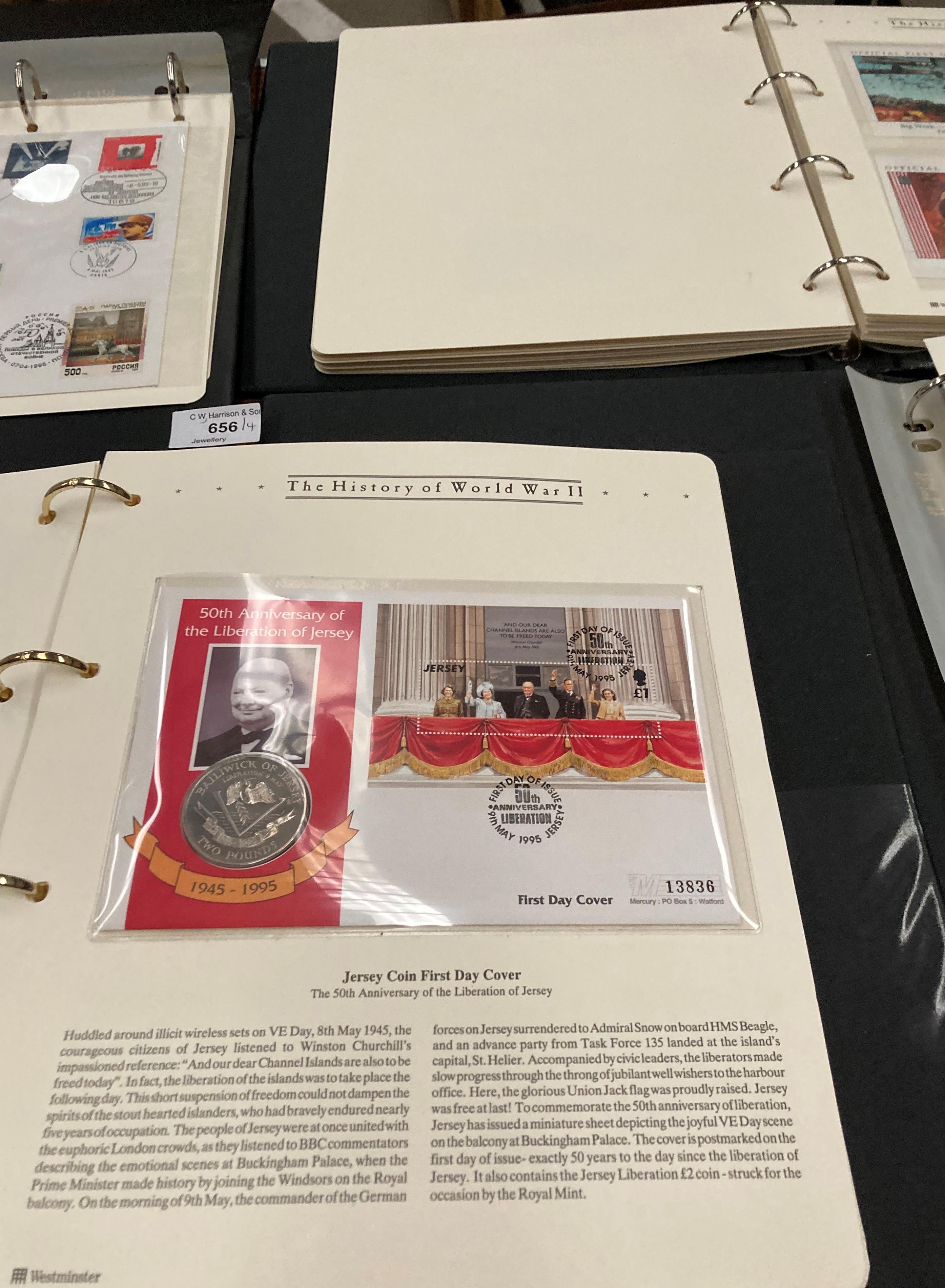 Four Westminster History of World War II albums containing First Day Covers and First Day Coin - Image 2 of 5