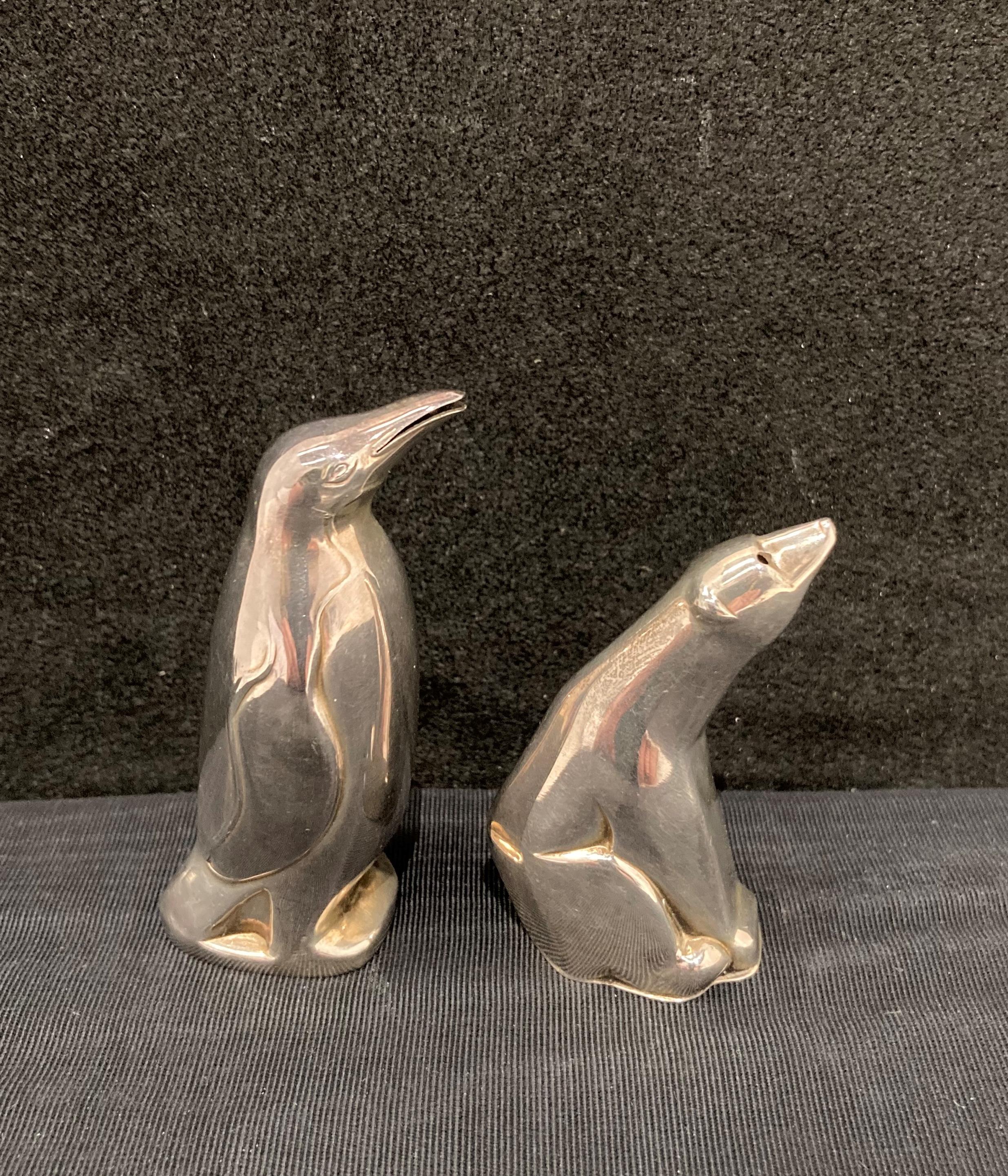 David Andersen of Norway Mid-Century Sterling Silver 925 penguin and polar bear salt & pepper