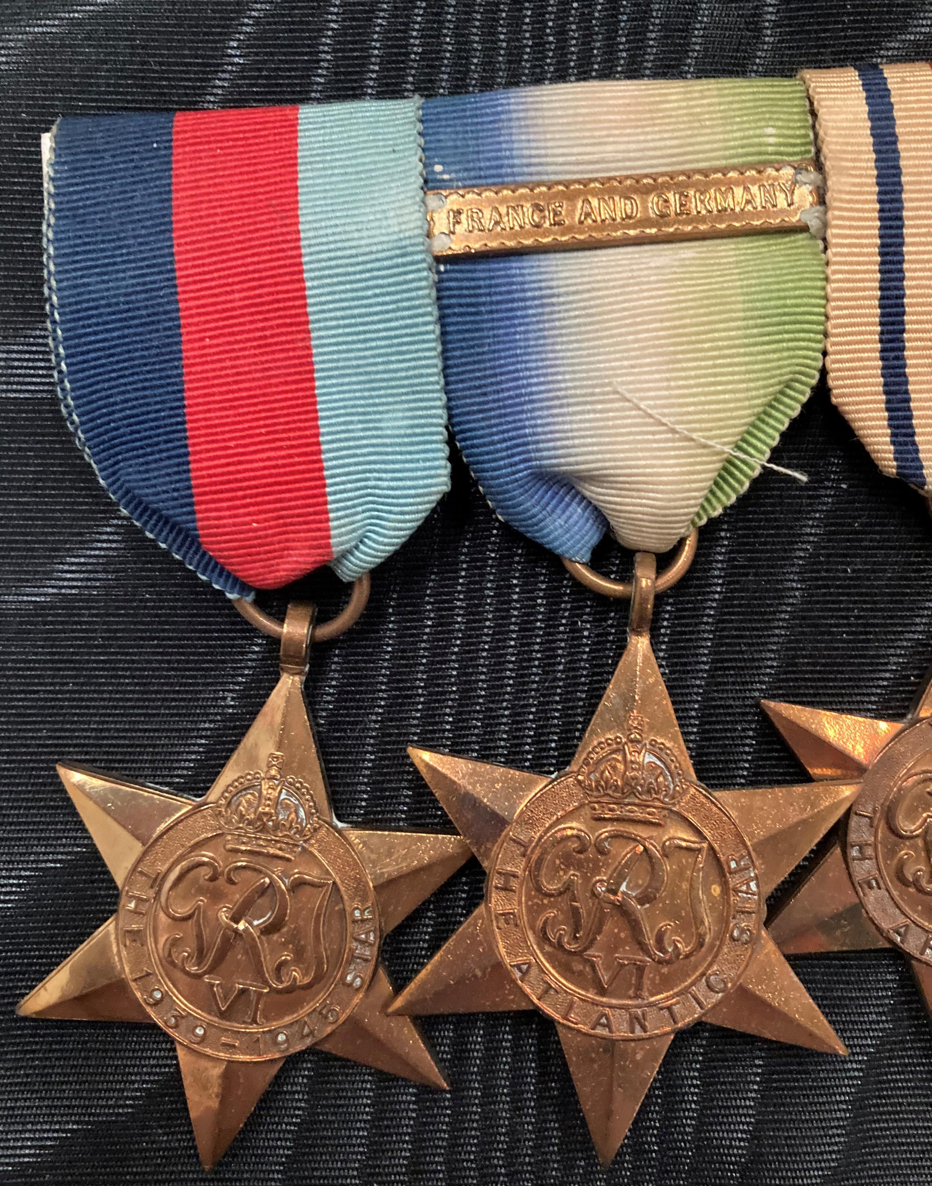 Set of five World War II medals and ribbons including 1939-1945 The Star, The Atlantic Star, - Image 3 of 5