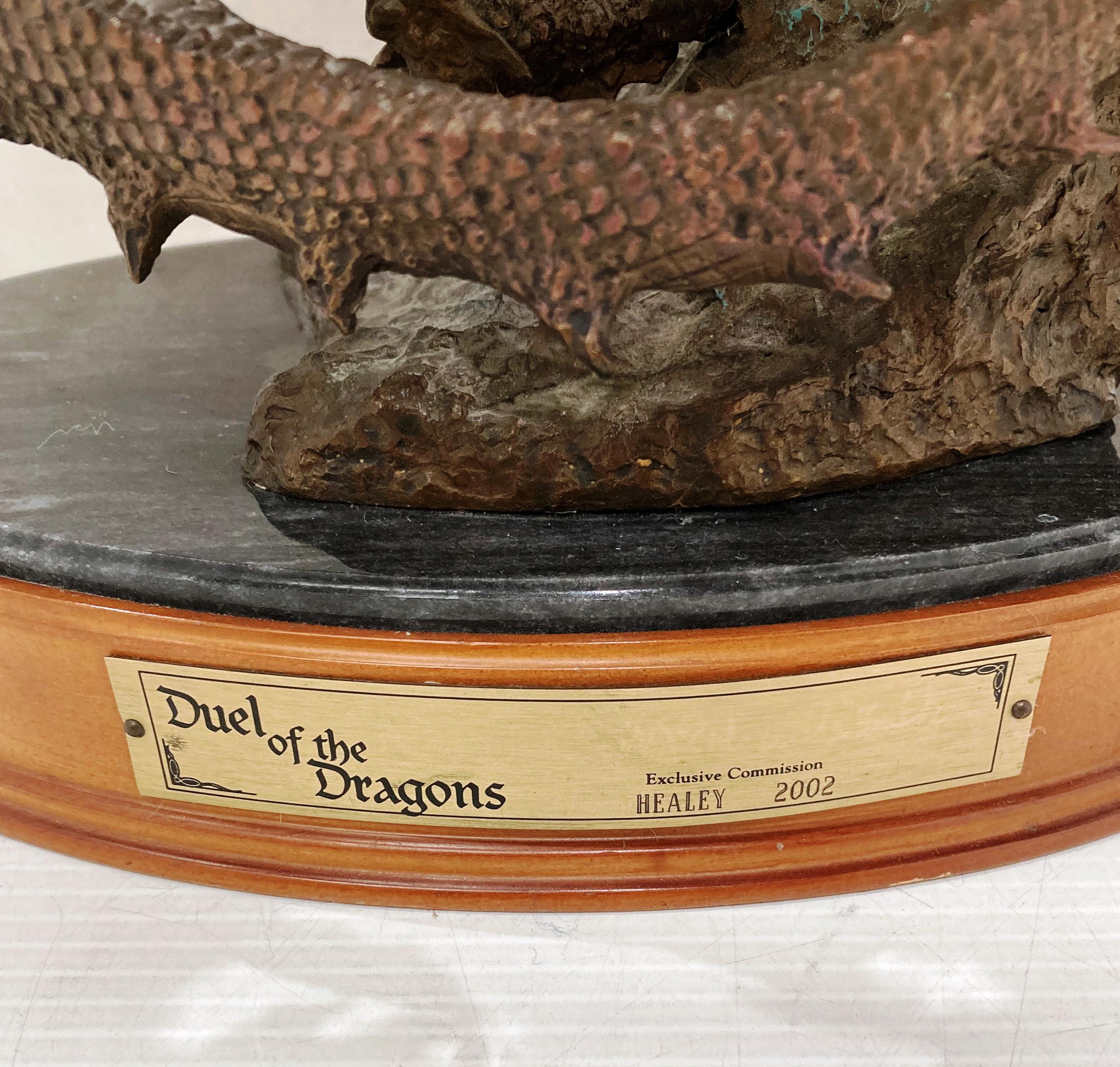 'Duel of the Dragons' exclusive commission Healey 2002 The Franklin Mint bronze statue, - Image 2 of 5