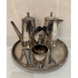 Angora EPNS Art Deco tea and coffee pot with sugar bowl and tray (saleroom location: S3 QC07)