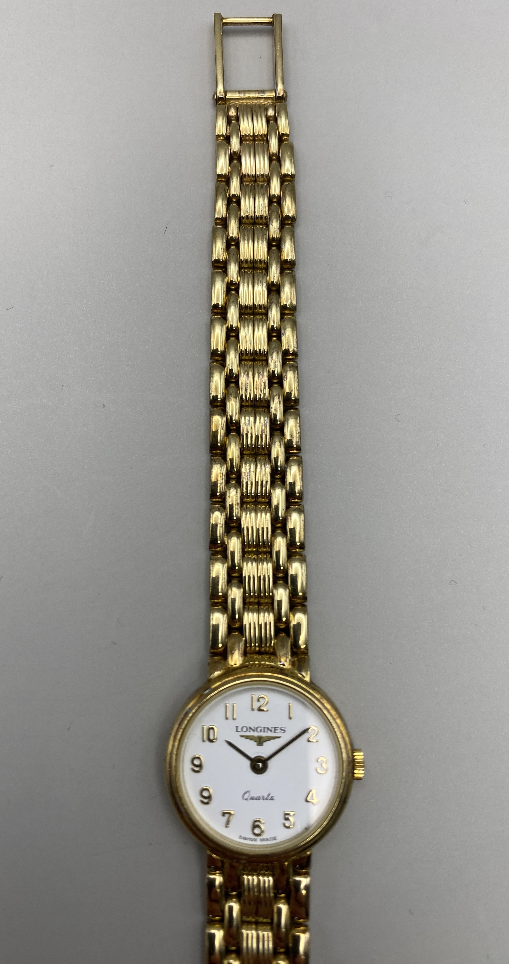 Lady's Longines 9ct Gold Bracelet Dress Watch with unusual clock face showing 2 x'9' instead of '8' - Image 5 of 14