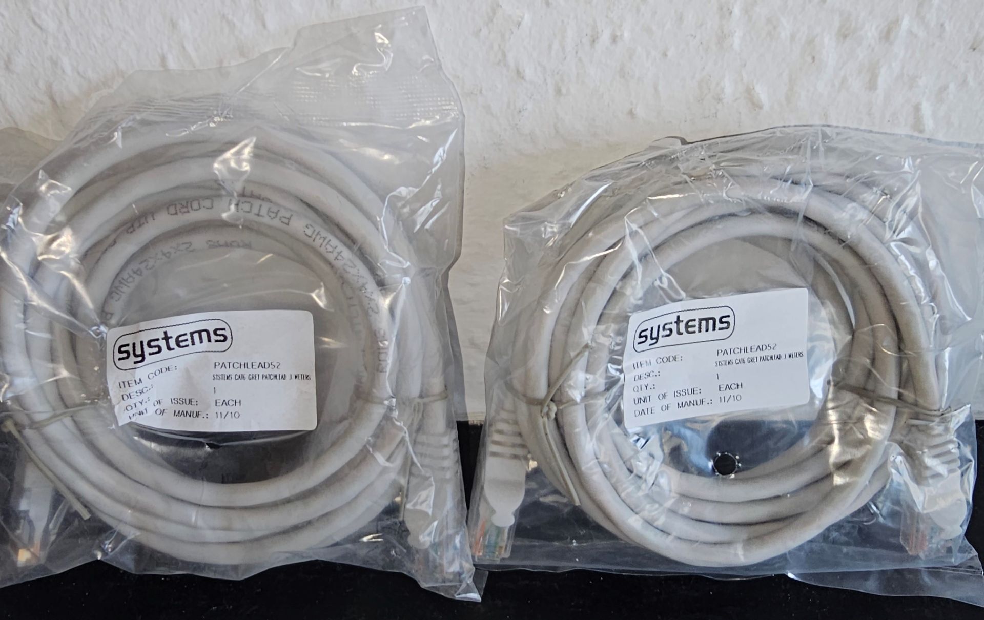 43 x CAT 6 PATCH LEAD 3 MTRS IN GREY