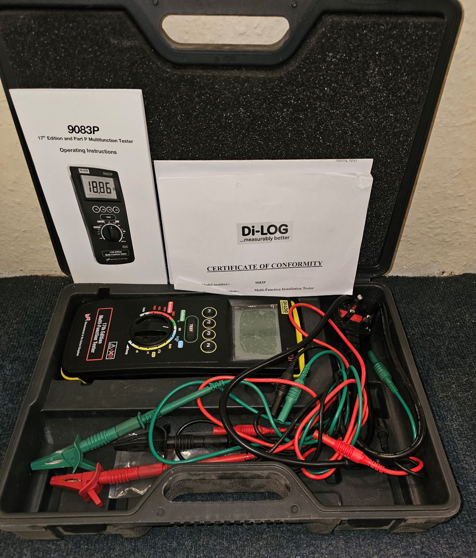 DILOG 4063P 18TH EDITION MULTI TESTER COMPLETE WITH CARRY CASE (SOLD AS SPARES OR REPAIRS)