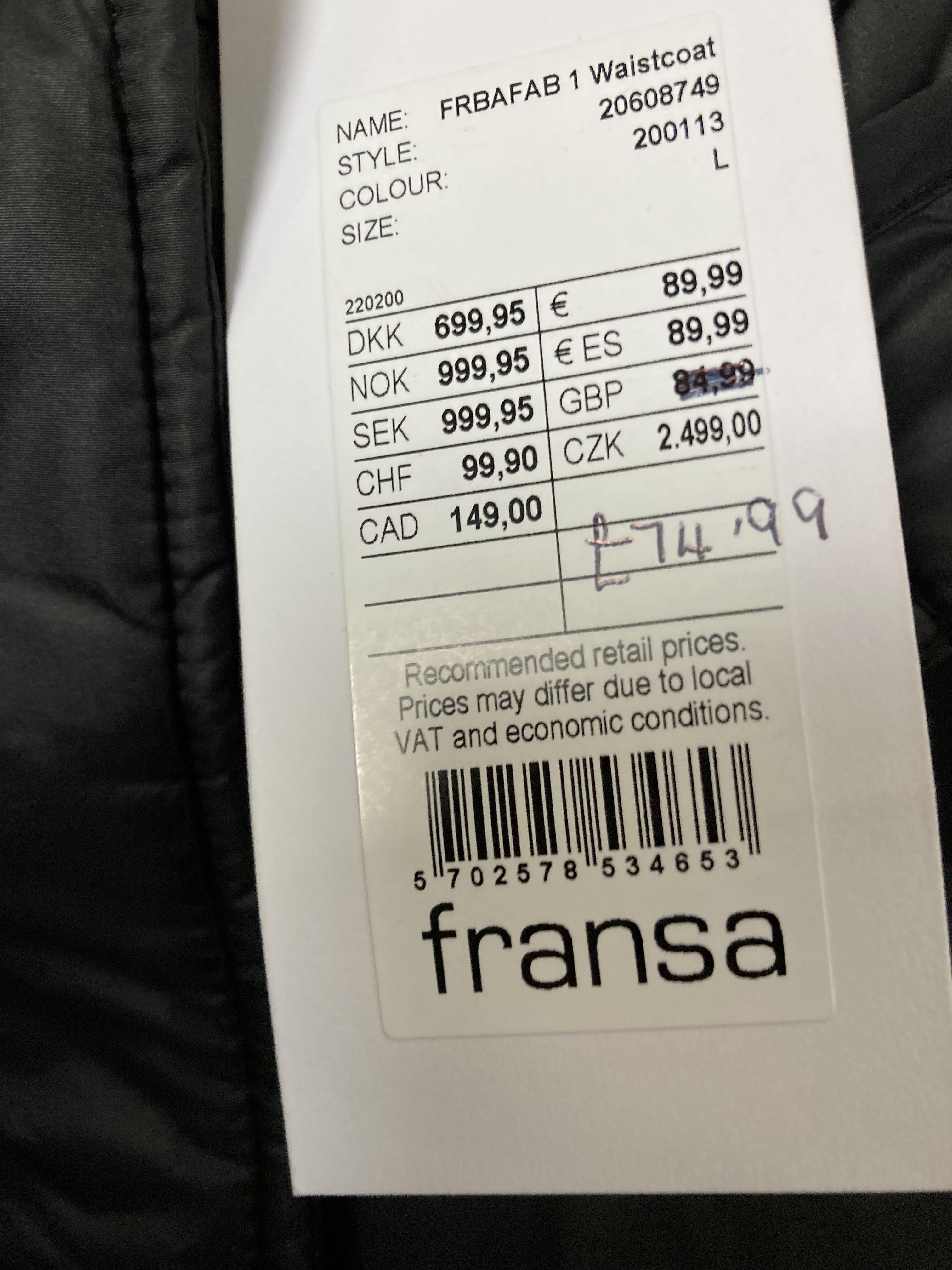 FRANSA ladies 3 quarter length sleeveless hooded coat in black - size L - RRP: £74. - Image 3 of 3