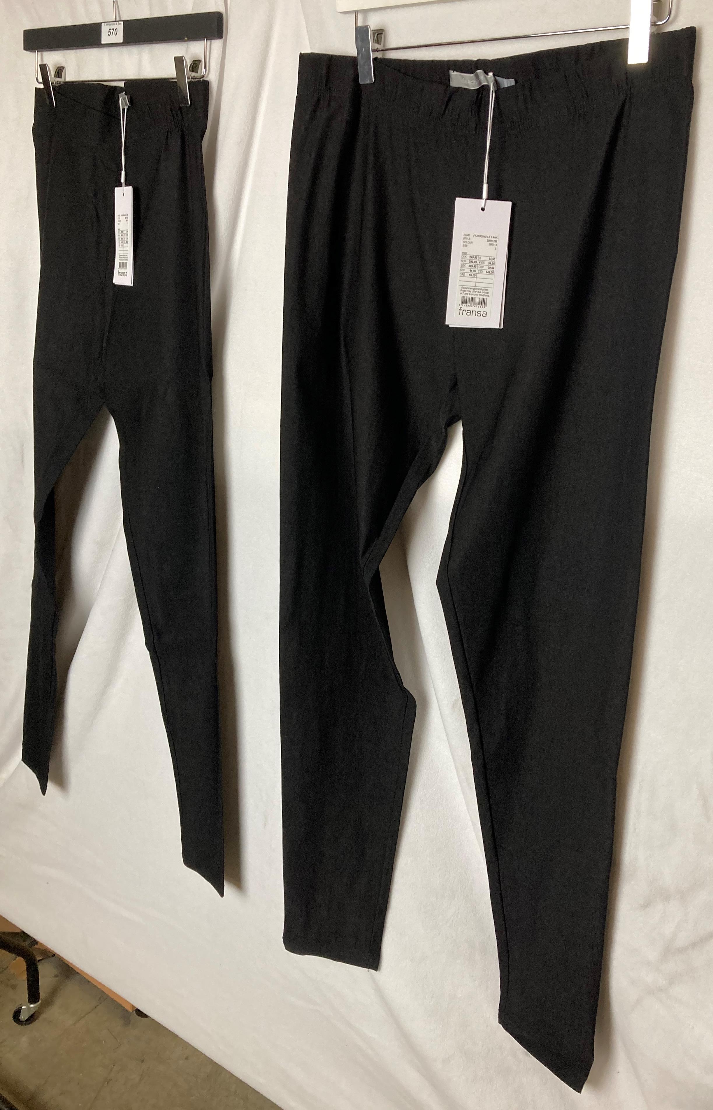 2 x pairs of FRANSA slim fit jeggings in black sizes S and L - RRP: £29.