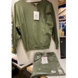 2 x NÜMPH Nudaya pullovers in deep lichen green - sizes XS/S (Saleroom location: Z07)