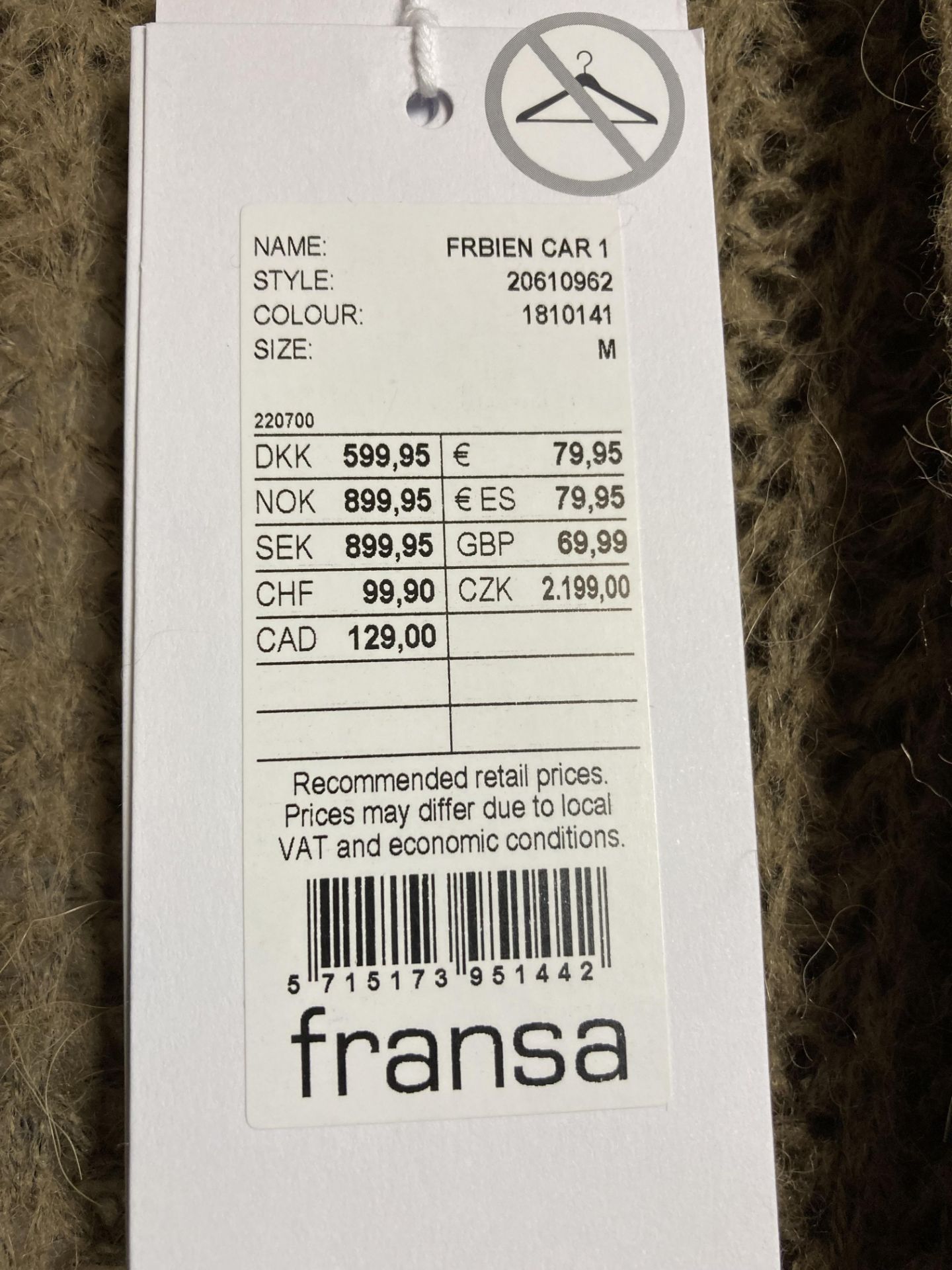 2 x FRANSA FRBIEN CAR 1 3 quarter length cardigans in light brown - sizes S and M - RRP: £69. - Image 2 of 2