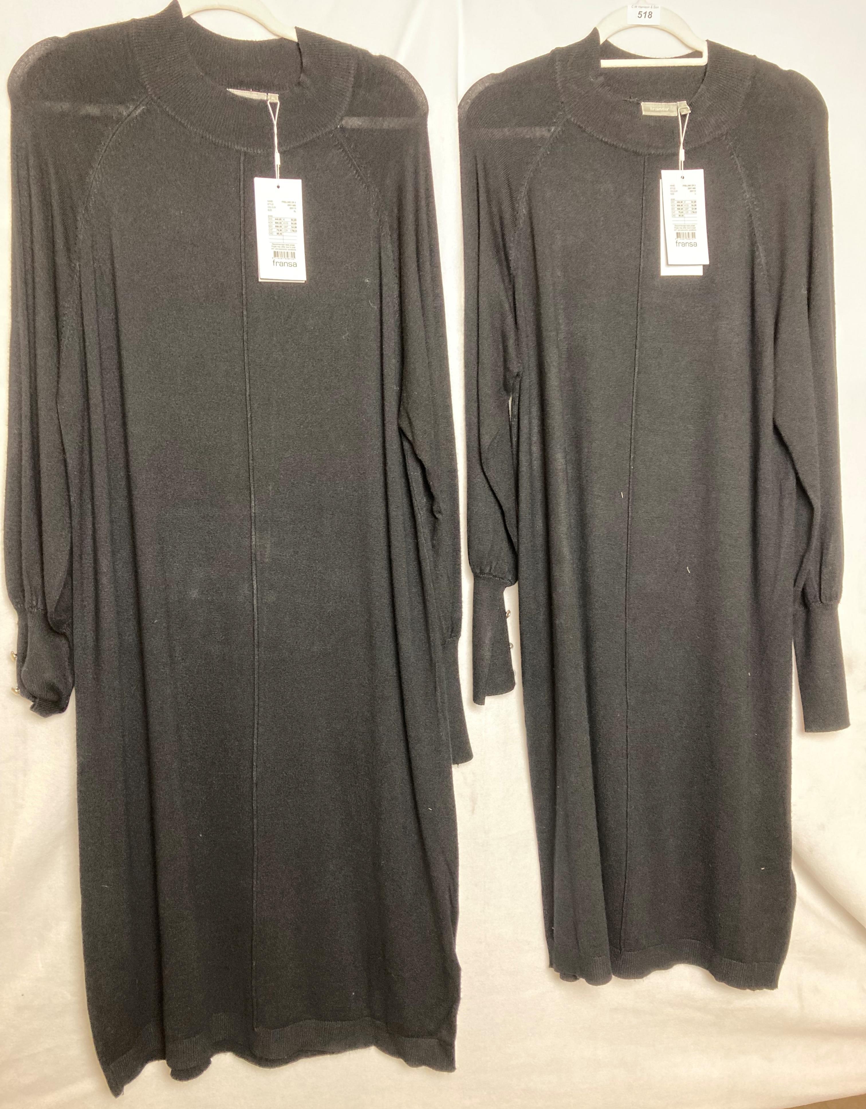 2 x FRANSA ladies full length dresses in black sizes L and XL - RRP: £54.