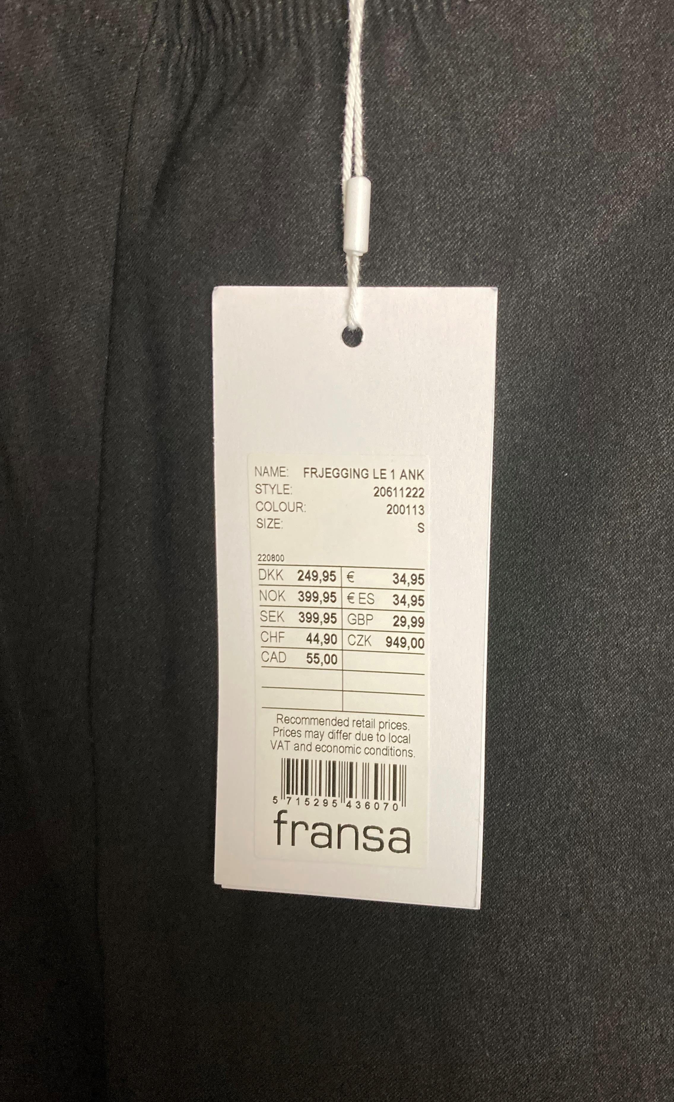 2 x pairs of FRANSA slim fit jeggings in black sizes S and L - RRP: £29. - Image 3 of 3