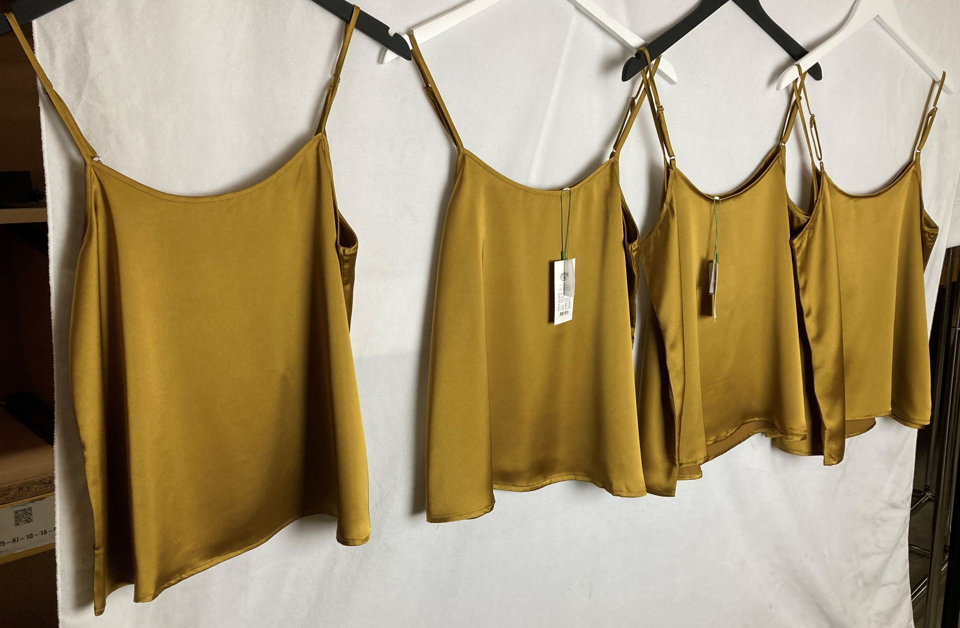 4 x MSCH ladies camisole tops in gold sizes S and M UK 8 and 10 - RRP: £39.