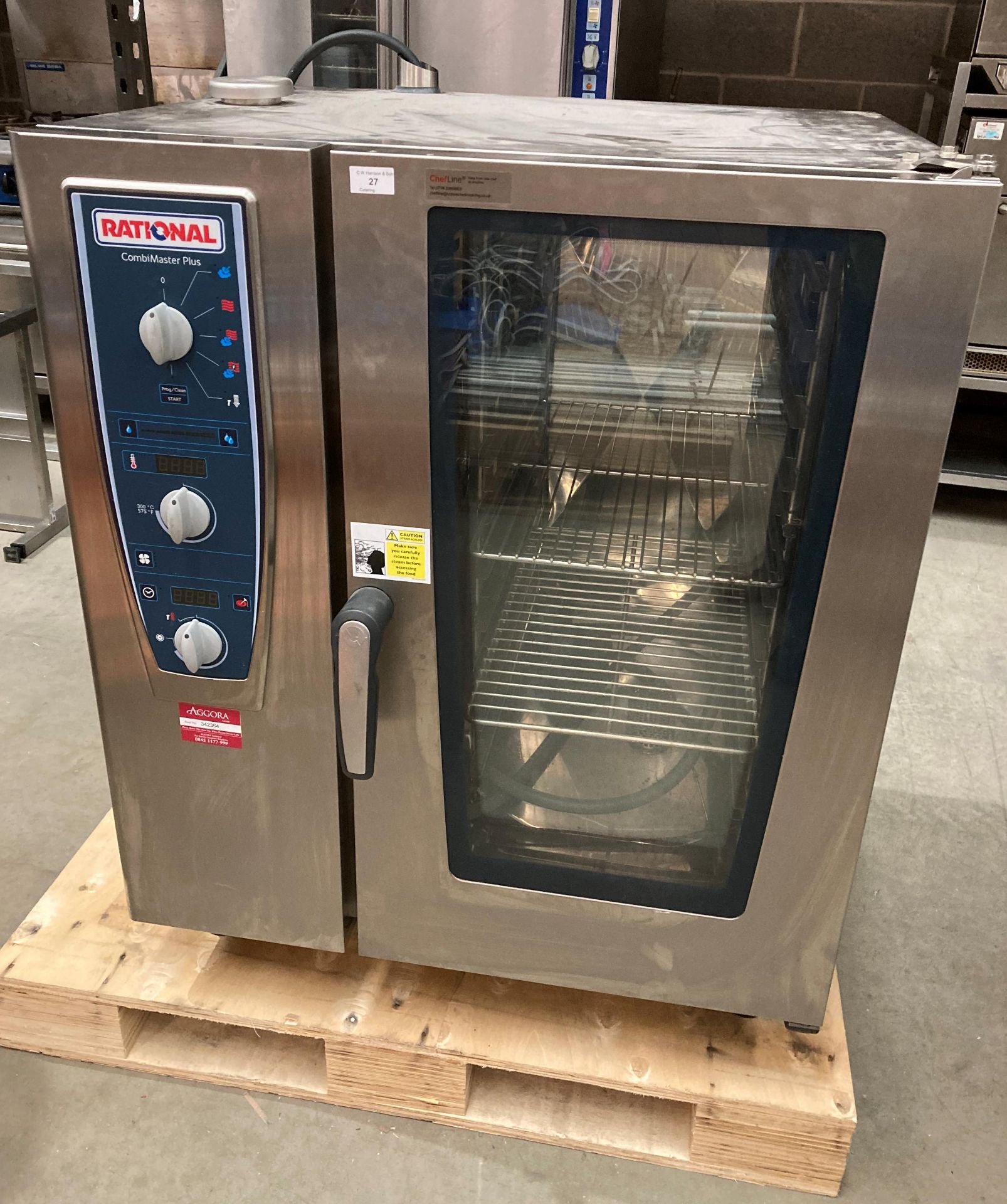 Rational combi master plus stainless steel commercial oven on stand model CMP101 18.