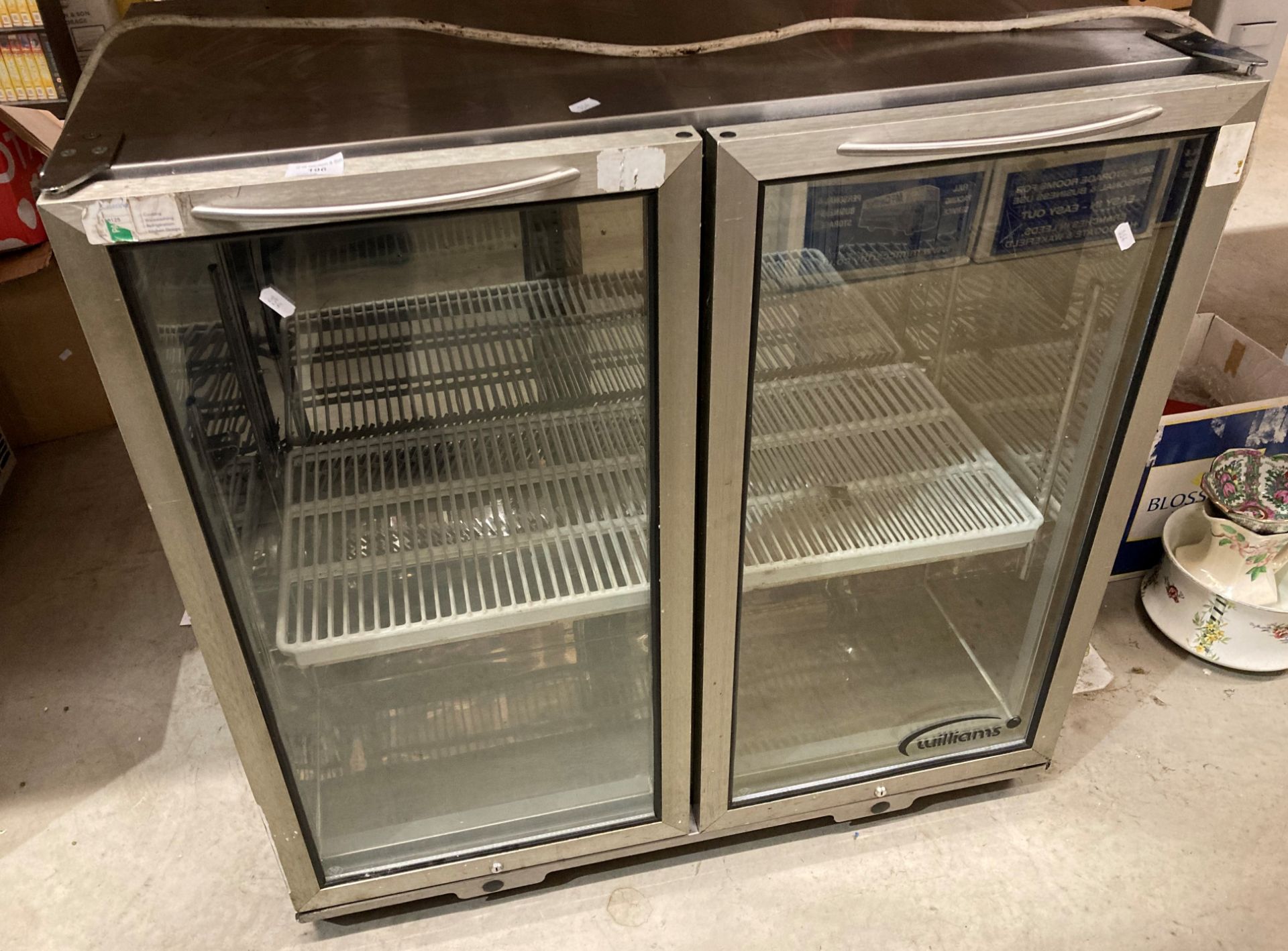 Williams stainless steel two-door glass front bottle chiller (saleroom location: R01)