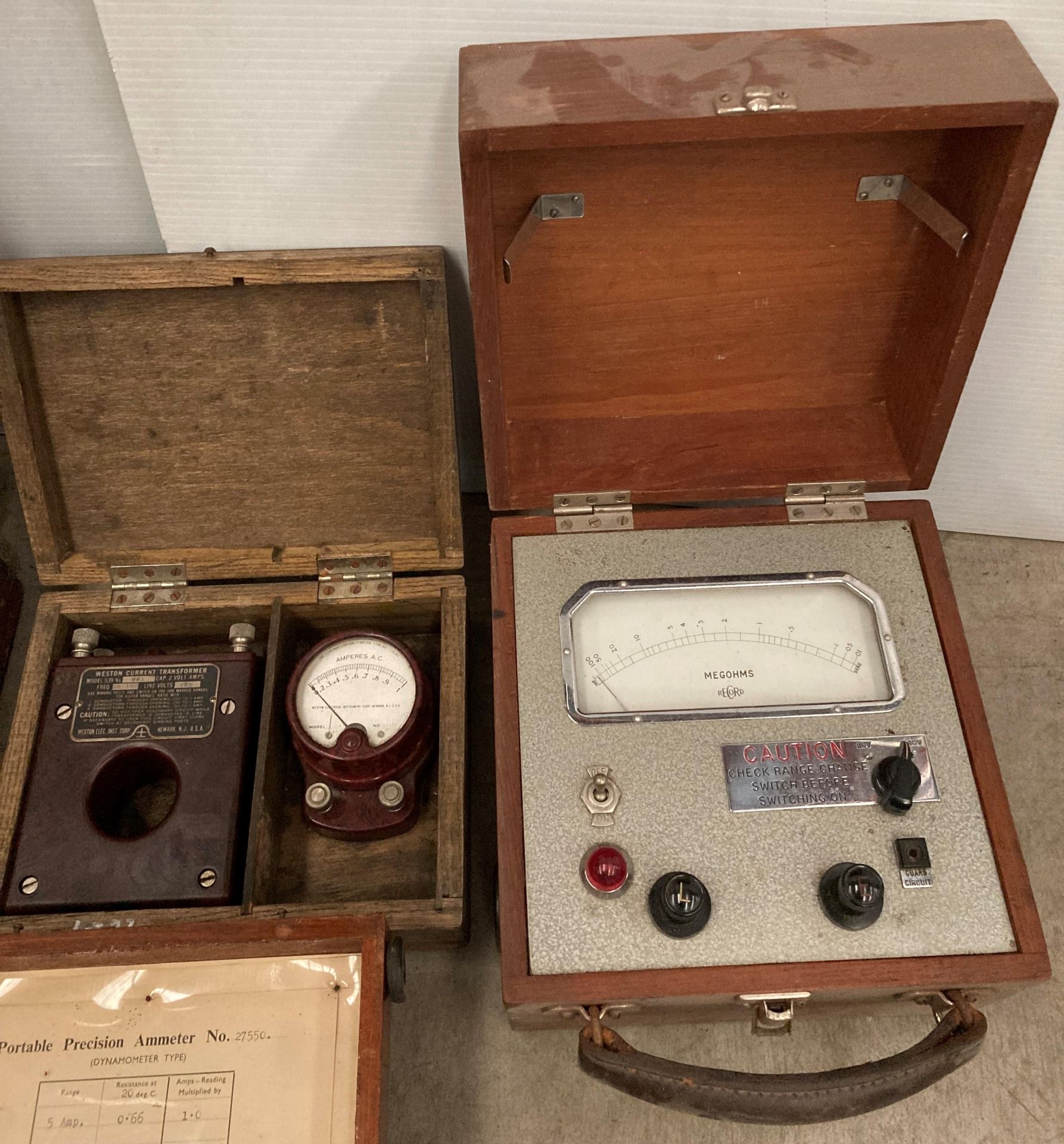 Four assorted vintage testing instruments including Weston current transformer model 539 in - Image 3 of 4