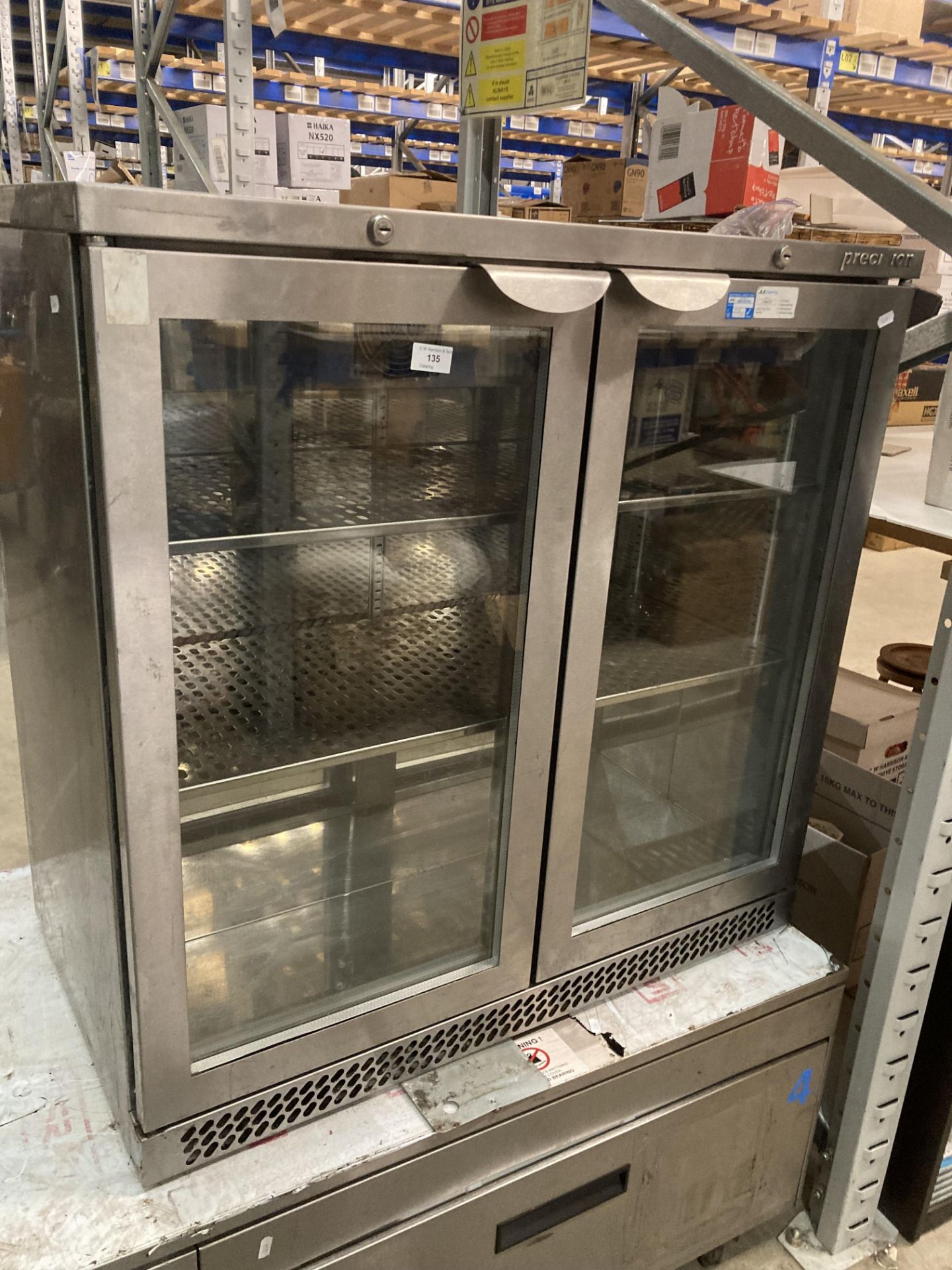 Precision two-door stainless steel bottle chiller model BBS900 (no test) (Saleroom location: End