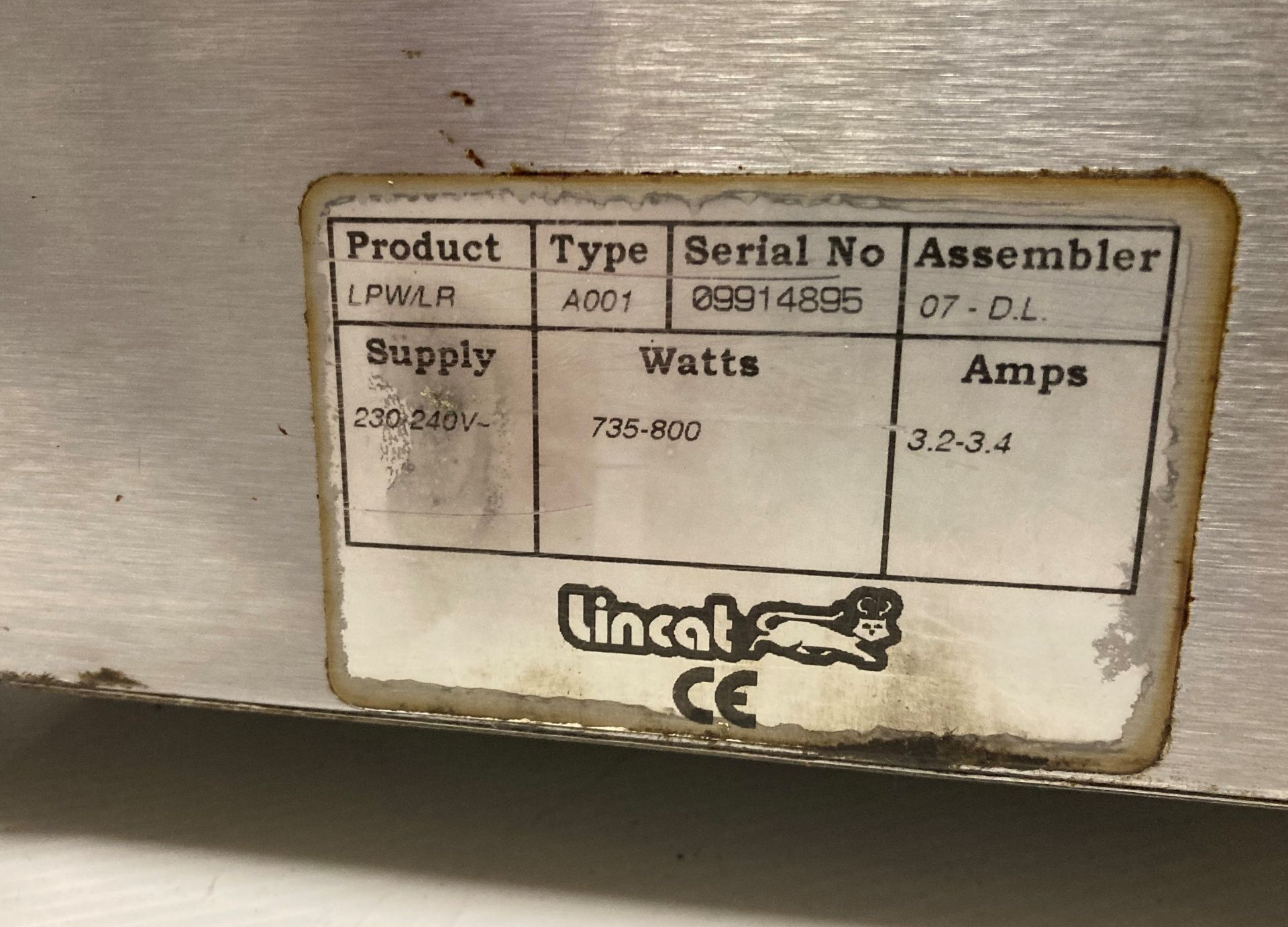 Lincat stainless steel 3 shelf counter top heated display cabinet type A001 240v (saleroom location - Image 2 of 2