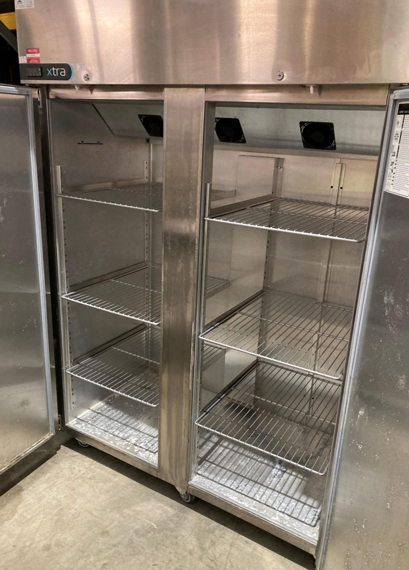 Xtra by Foster stainless steel twin door commercial freezer fitted with 6 shelves model - Image 2 of 4