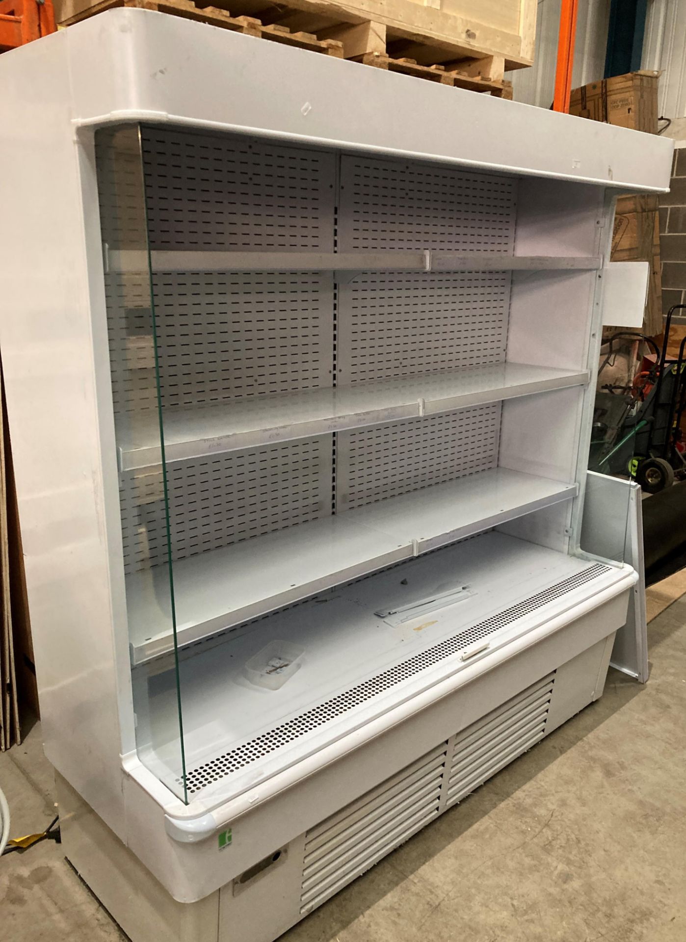 A Framec 4 shelf open front chilled display cabinet size 190cm x 65cm x 200cm complete with 2 spare