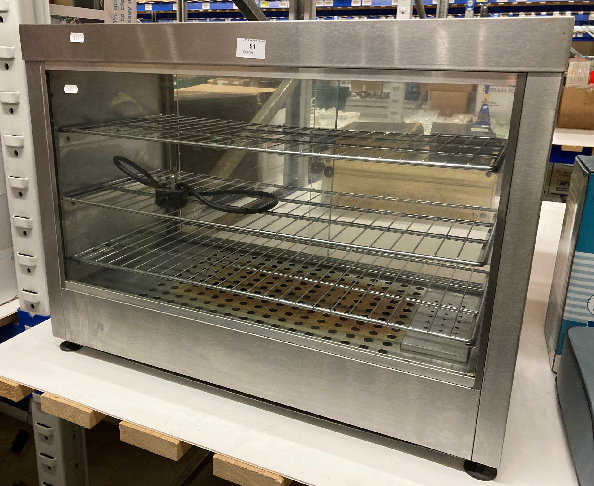 Lincat stainless steel 3 shelf counter top heated display cabinet type A001 240v (saleroom location