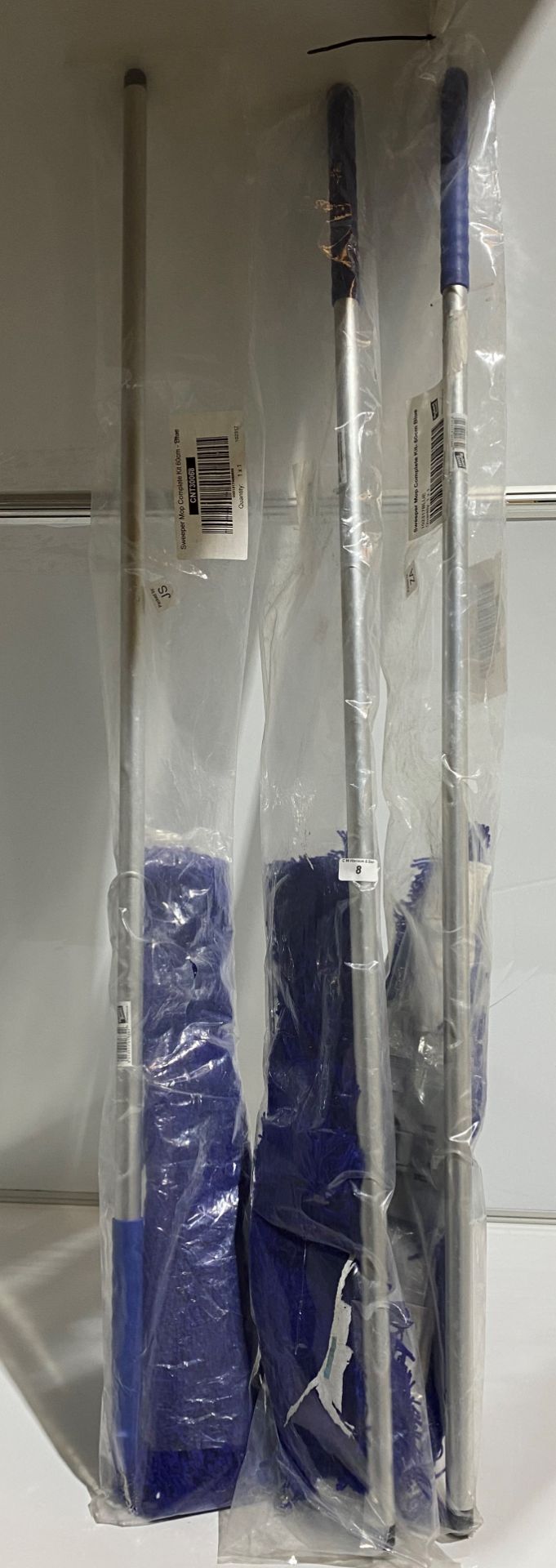 3 x Sweeper mop complete kit 60cm Blue (saleroom location: H02)