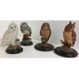 Four Country Artists Owls 10 to 11cm high (saleroom location: W11)