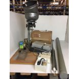 Eight items of photographic equipment - Rangefinder Gamma II enlarger, projection screen and stand,