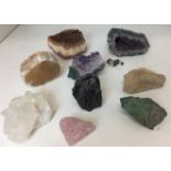 Nine rock crystal samples including some semi-precious stones (saleroom location: M06)