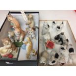 Two boxes containing fourteen Country Artists cats up to 4 to 12cm high (saleroom location: X11)