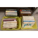 Contents to two plastic crates and two vinyl LP cases - a large quantity of mainly classical LPs