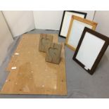 Seven picture frames including two poster mounts 70 x 50cm and five photo frames from 20 x 15 to 17