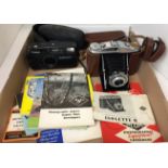 Contents to tray two cameras - Agfa Isolette II with case,