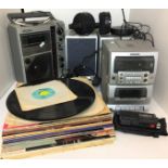 Twenty four plus items including Aiwa model LCX-155EZ CD stereo system,